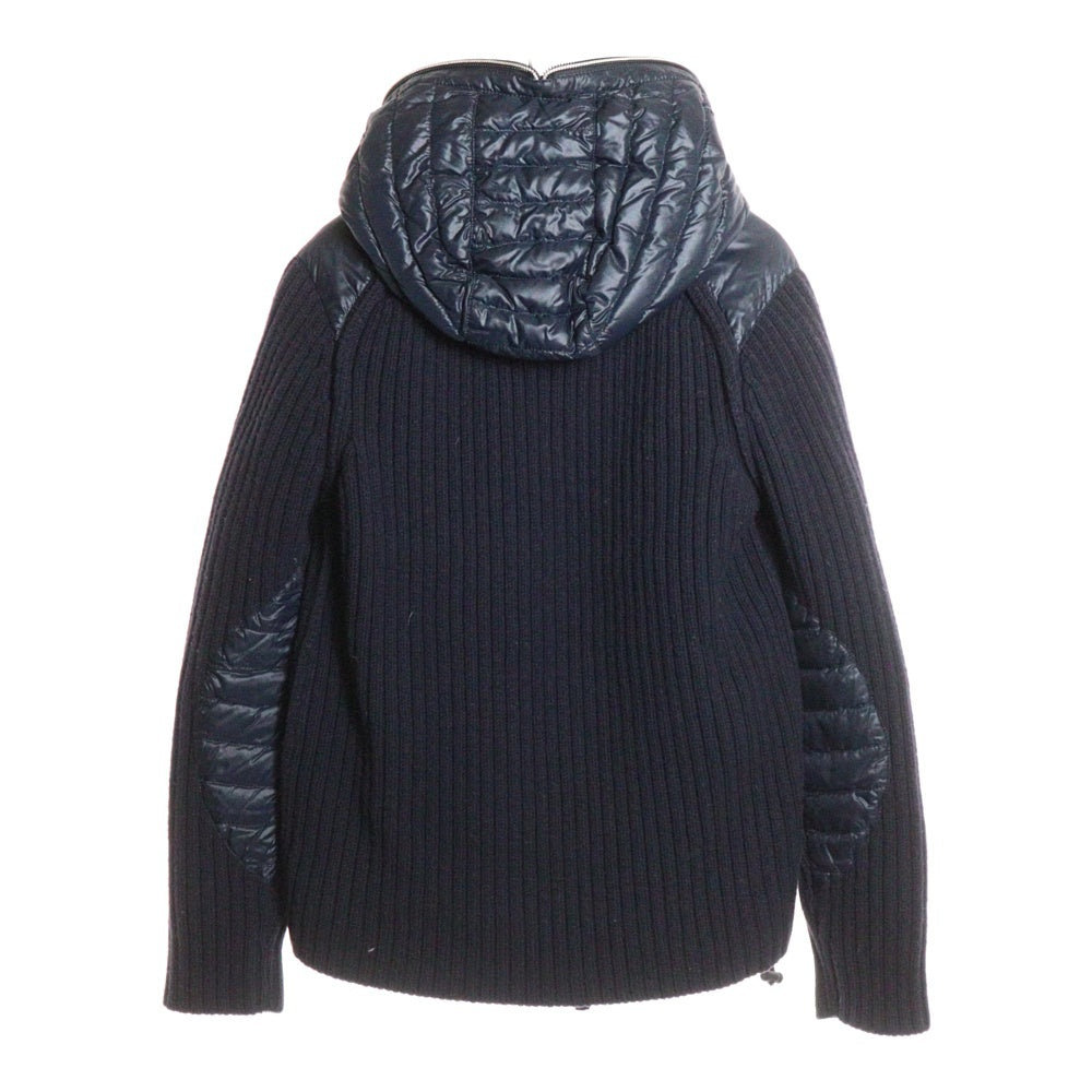 DUVETICA(デュベティカ) ATARIE ニット切替 フルジップ フーデッド インナーダウンジャケット ネイビー