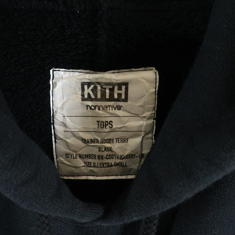 nonnative(ノンネイティブ) 17AW ×KITH TRAINER HOODY TERRY トレーナー テリー プルオーバースウェットパーカー フーディー ブラック NN-KITH-C001