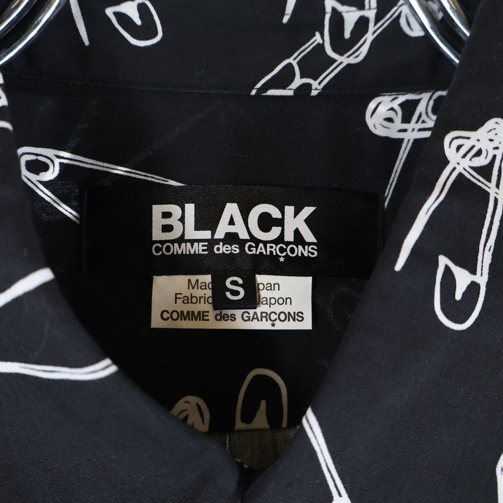 BLACK COMME des GARCONS(ブラックコムデギャルソン) 16AW AD2016 総柄 ロングスリーブ コットンシャツ ブラック 1R-B001