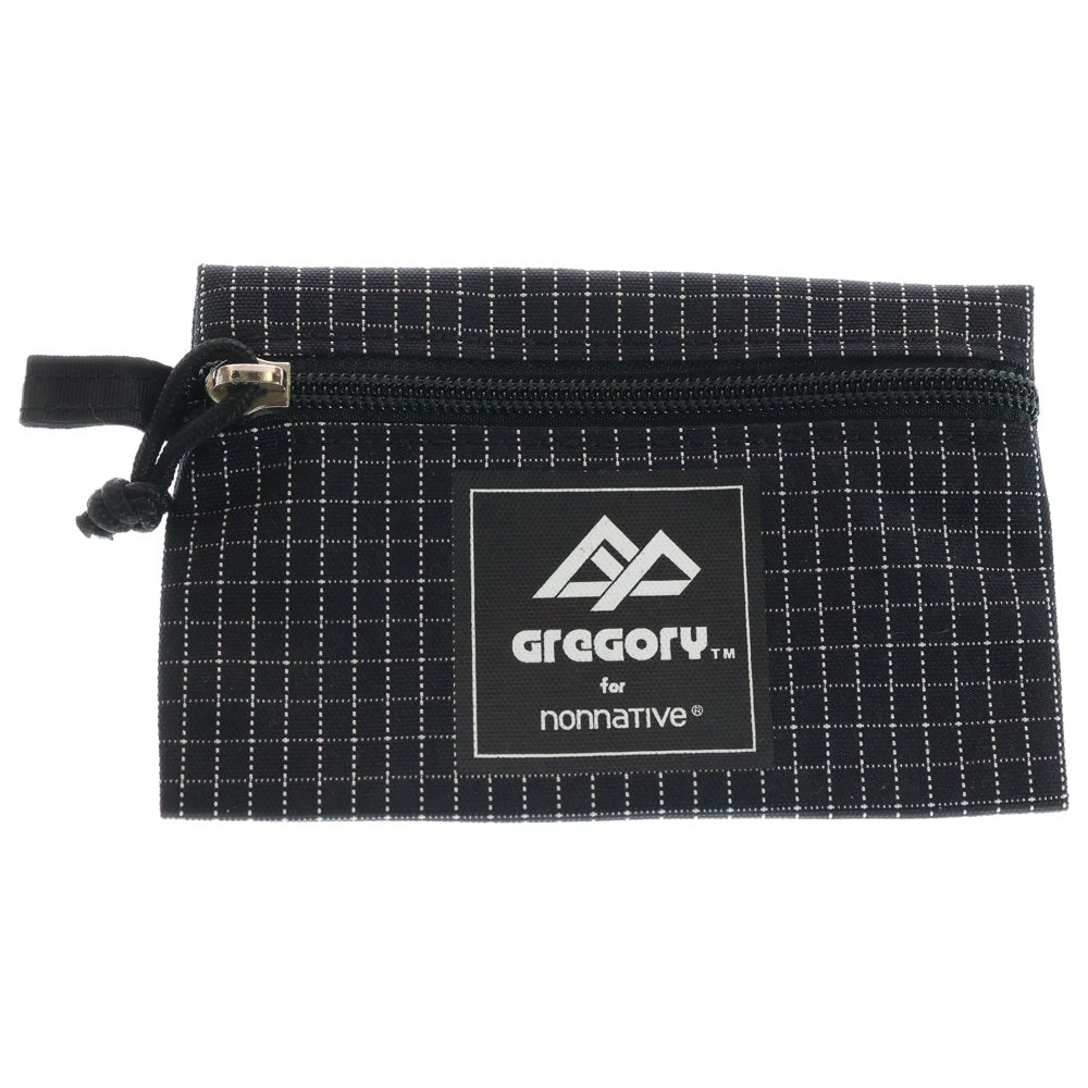 GREGORY(グレゴリー) ロゴパッチ チェック柄 ウエストボディバッグ ブラック/ホワイト