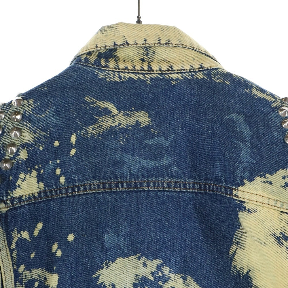 GUCCI(グッチ) 17SS ALESSANDRO MICHELE STUDDED DENIM JACKET アレッサンドロミケーレ期 スタッズデザイン アニマルパッチ ブリーチド デニムジャケット 452416 XR363