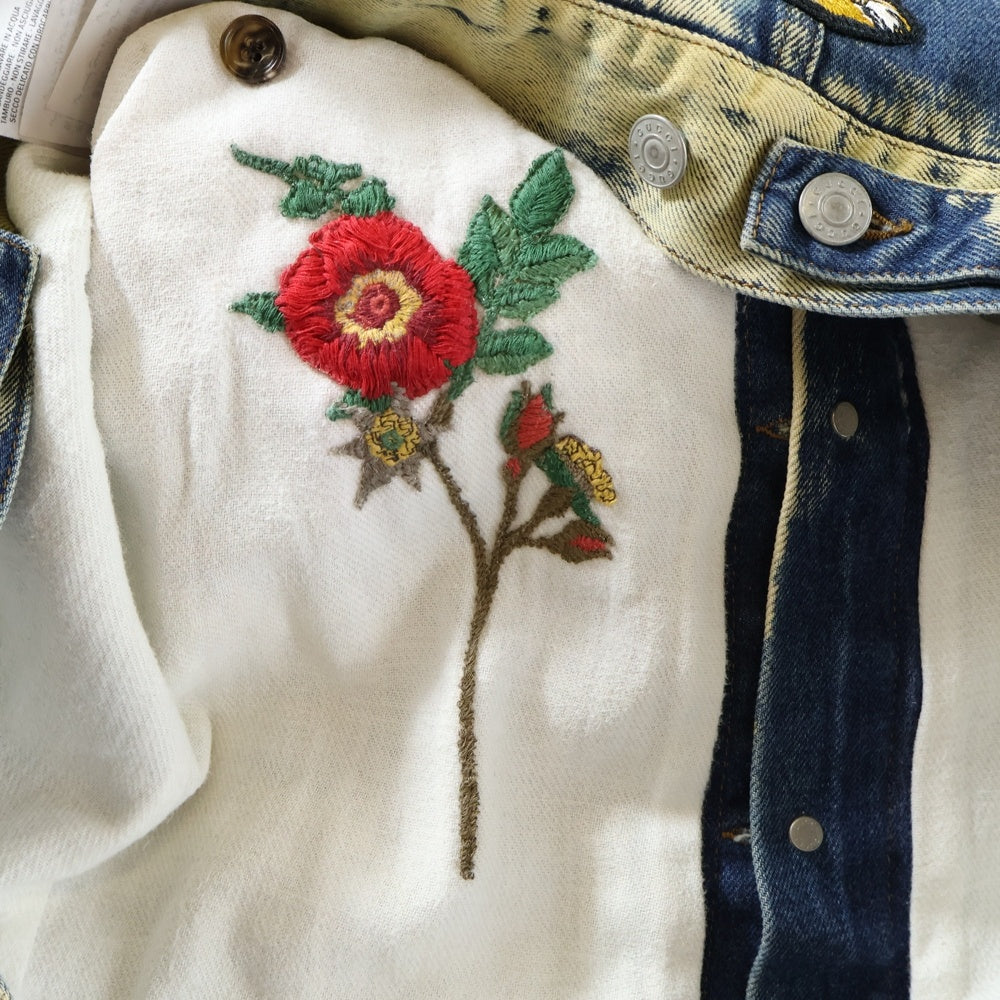 GUCCI(グッチ) 17SS ALESSANDRO MICHELE STUDDED DENIM JACKET アレッサンドロミケーレ期 スタッズデザイン アニマルパッチ ブリーチド デニムジャケット 452416 XR363