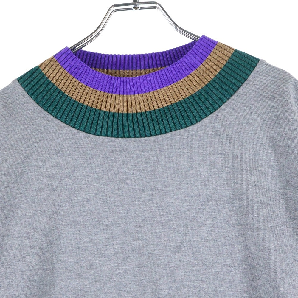 kolor BEACON(カラービーコン) 22SS RINGER TEE ニット切り替え カットソー 半袖リンガーTシャツ グレー 22SBM-T02232
