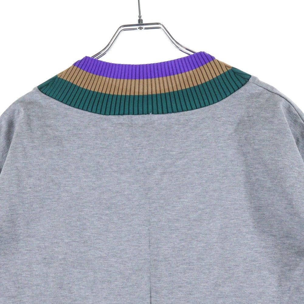 kolor BEACON(カラービーコン) 22SS RINGER TEE ニット切り替え カットソー 半袖リンガーTシャツ グレー 22SBM-T02232