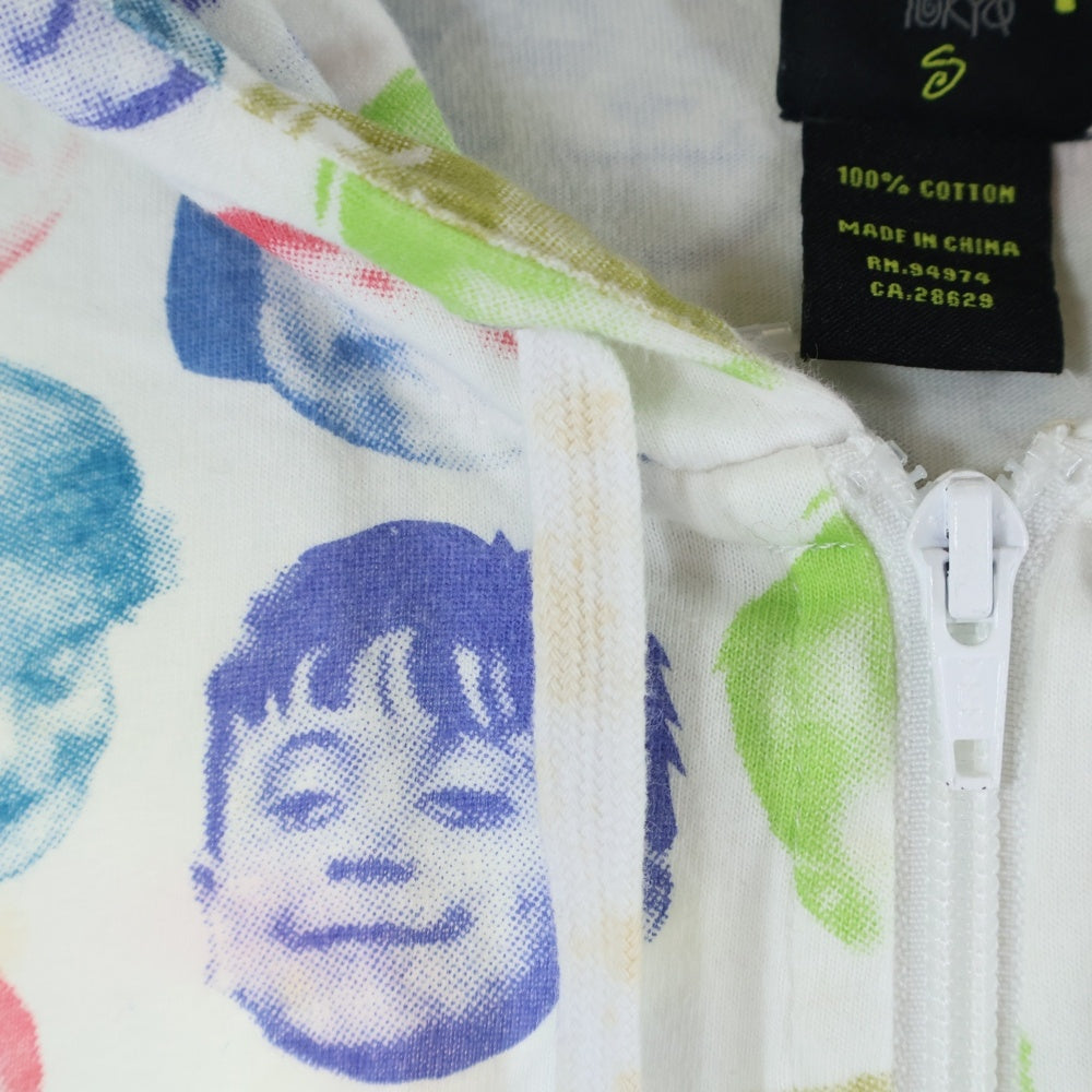 STUSSY(ステューシー) FACE PRINT フェイスプリントデザイン 総柄 ジップアップ フーデッド スウェット パーカー マルチカラー