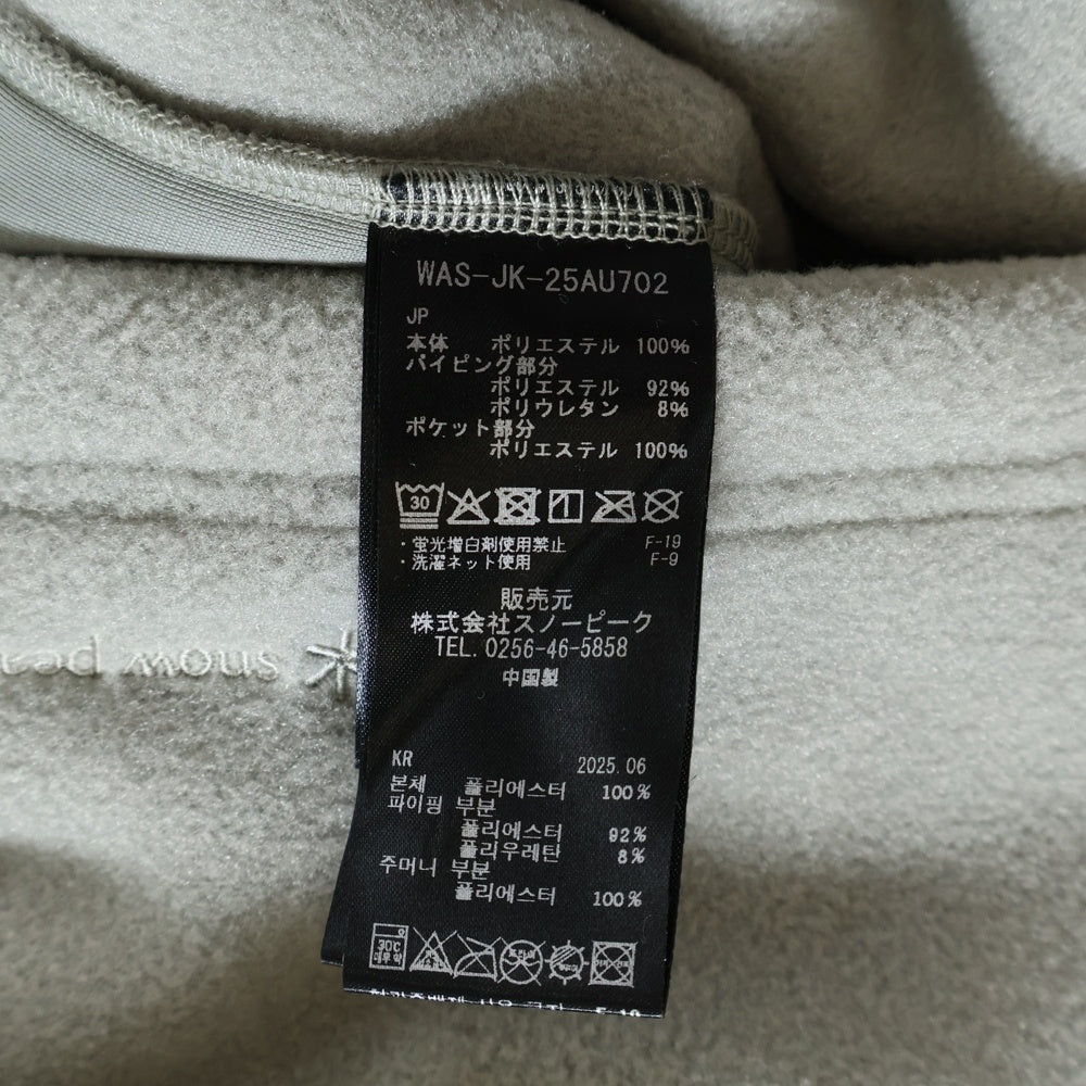 snow peak(スノーピーク) ×WIND AND SEA ウィンダンシー バックロゴ ジップアップ フリースジャケット カーキ WAS-JK-25AU702