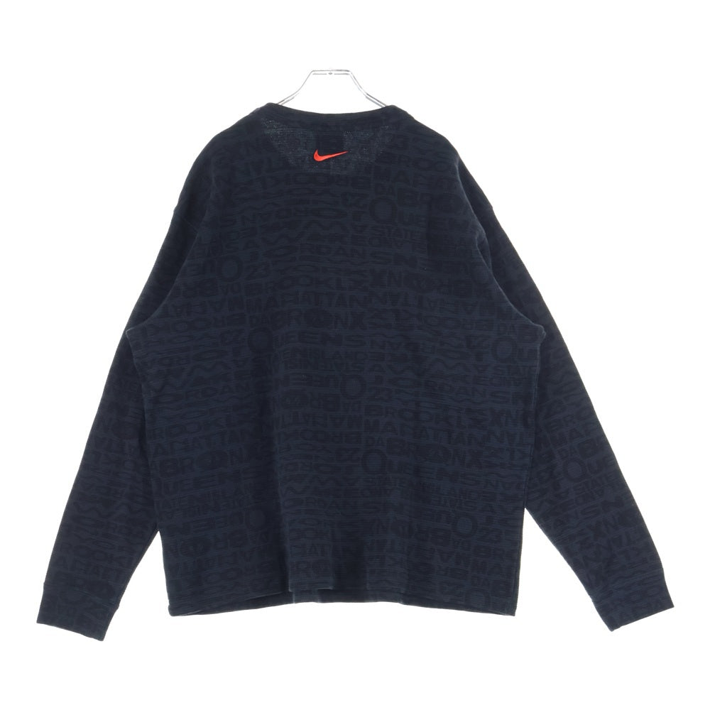 JORDAN BRAND(ジョーダンブランド) ×AWAKE アウェイク 総柄 サーマル 長袖Tシャツ カットソー ブラック IB7955-010