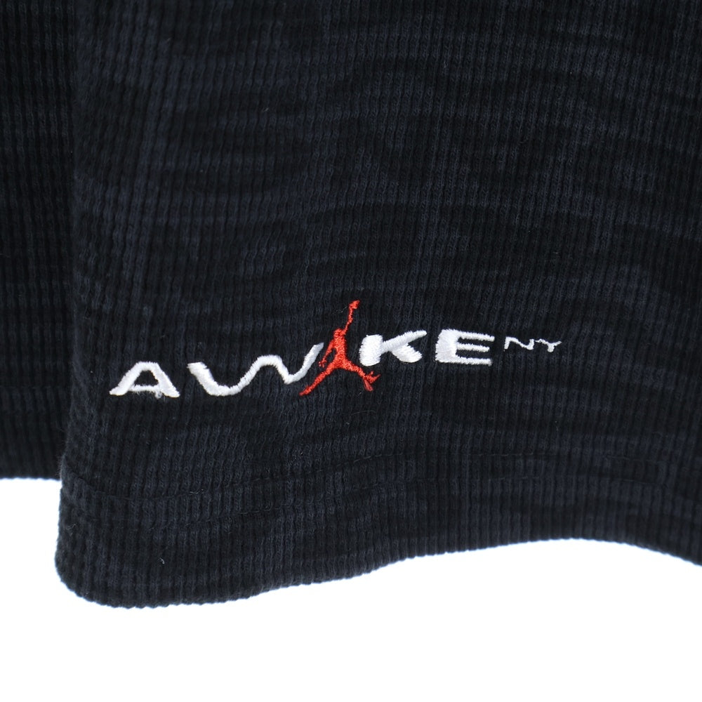 JORDAN BRAND(ジョーダンブランド) ×AWAKE アウェイク 総柄 サーマル 長袖Tシャツ カットソー ブラック IB7955-010