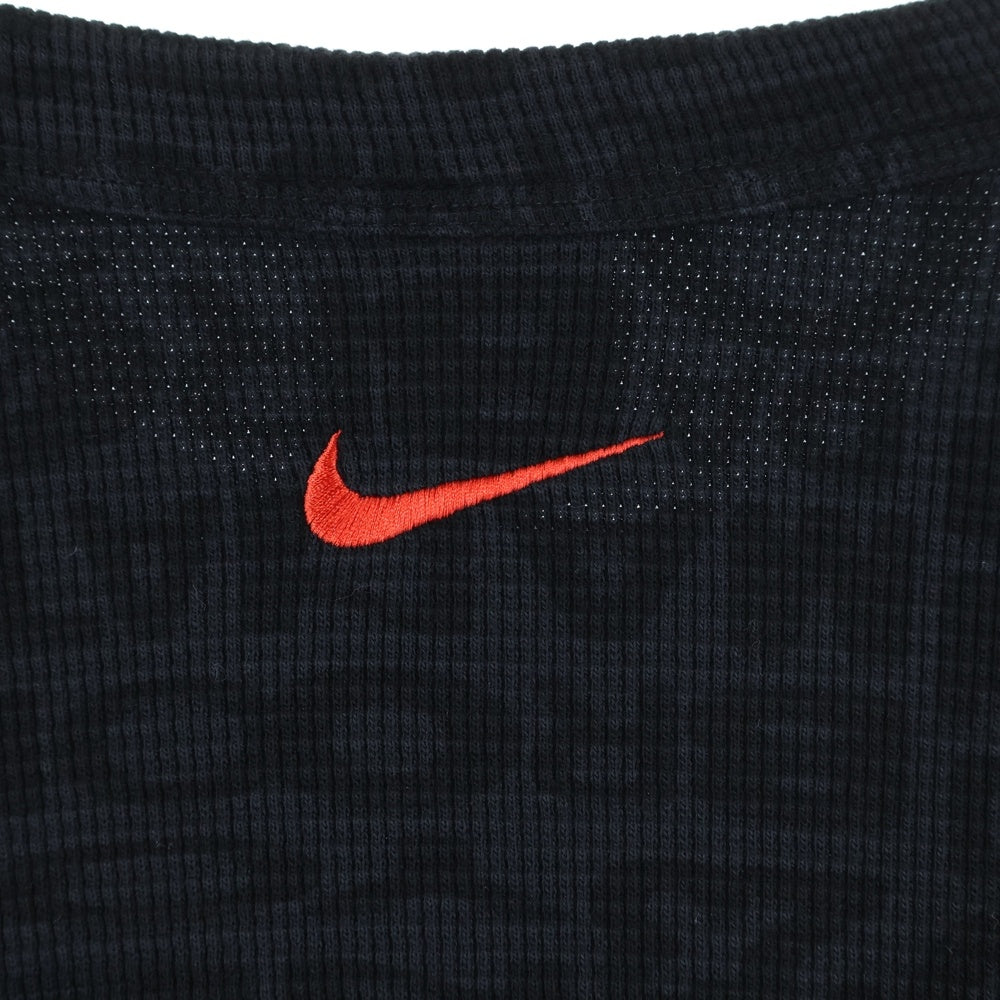 JORDAN BRAND(ジョーダンブランド) ×AWAKE アウェイク 総柄 サーマル 長袖Tシャツ カットソー ブラック IB7955-010