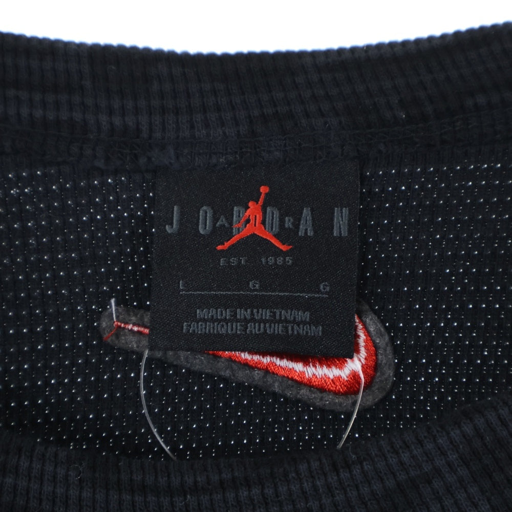 JORDAN BRAND(ジョーダンブランド) ×AWAKE アウェイク 総柄 サーマル 長袖Tシャツ カットソー ブラック IB7955-010