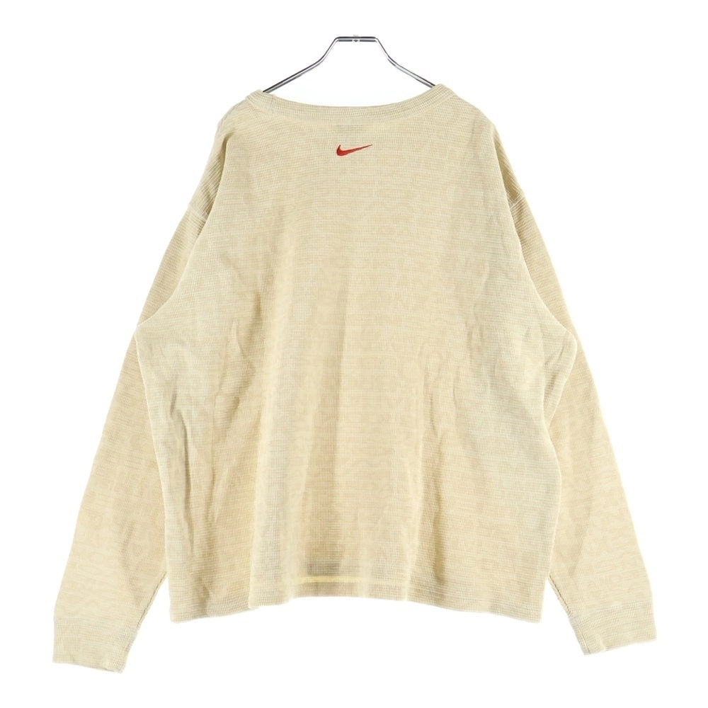JORDAN BRAND(ジョーダンブランド) ×AWAKE アウェイク 総柄 サーマル 長袖Tシャツ カットソー ベージュ IB7955-234
