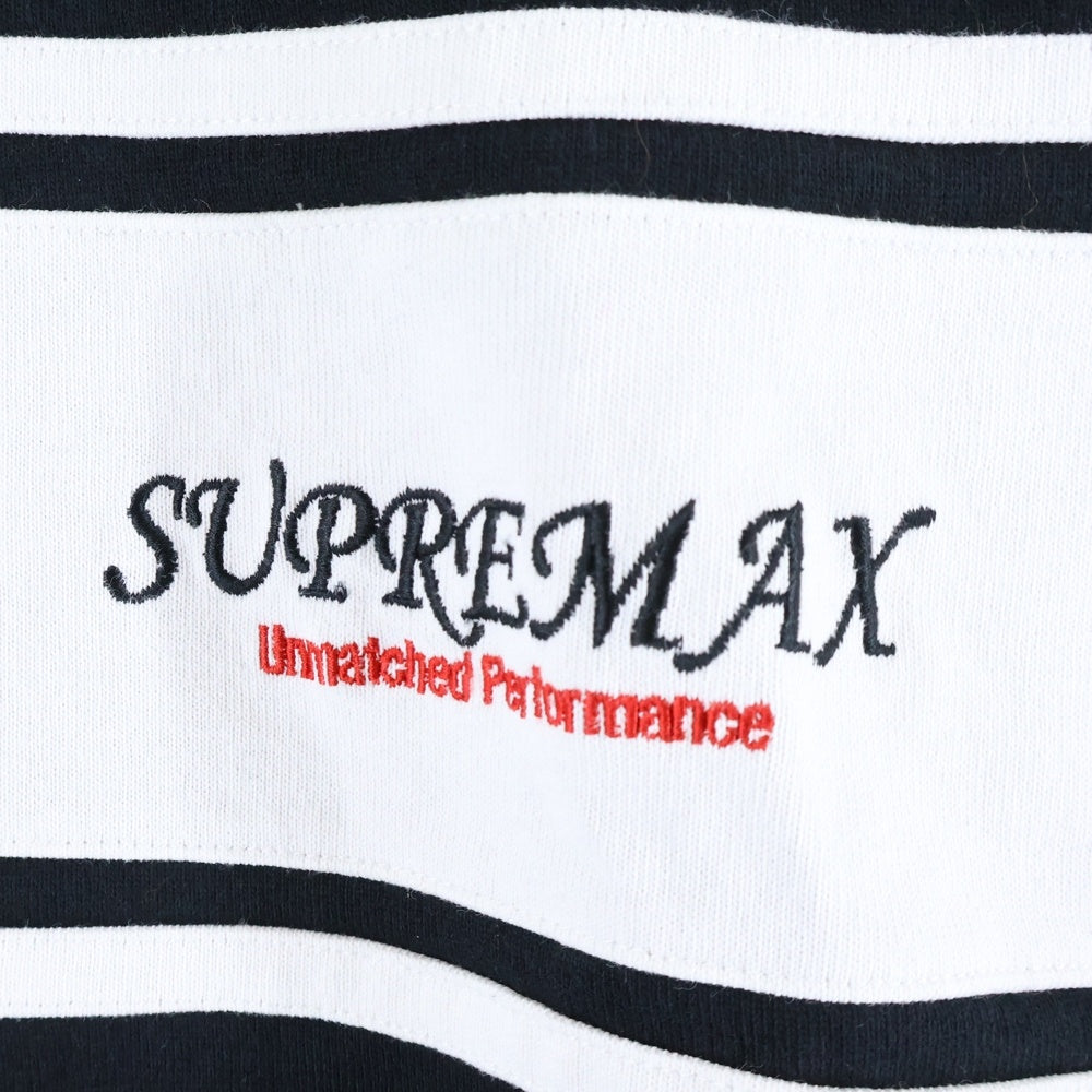 SUPREME(シュプリーム) 24AW Chest Stripe Rugby チェストストライプ ラグビースウェットシャツ ブラック/ホワイト