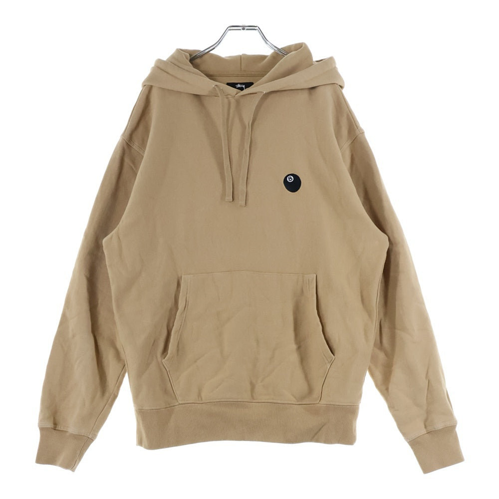 STUSSY(ステューシー) 8 Ball Applique Sweat Hoodie エイトボール アップリケ スウェットフーディ プルオーバーパーカー ブラウン 118457