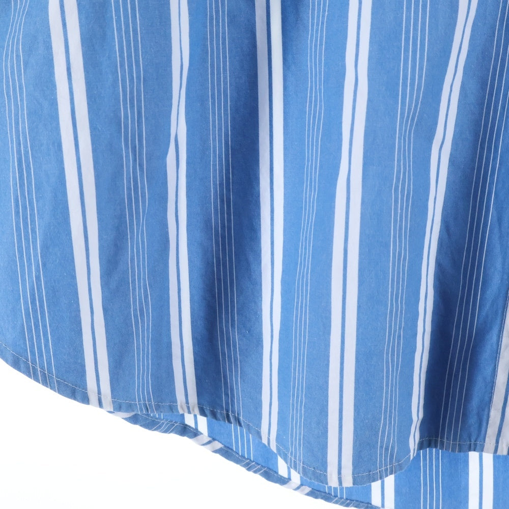 NO BRAND(ノーブランド) THE SHINZONE シンゾーン STRIPE DADDY SHIRTS ストライプ柄 ダディ ボタンダウン 長袖シャツ ブルー 24SMSBL04