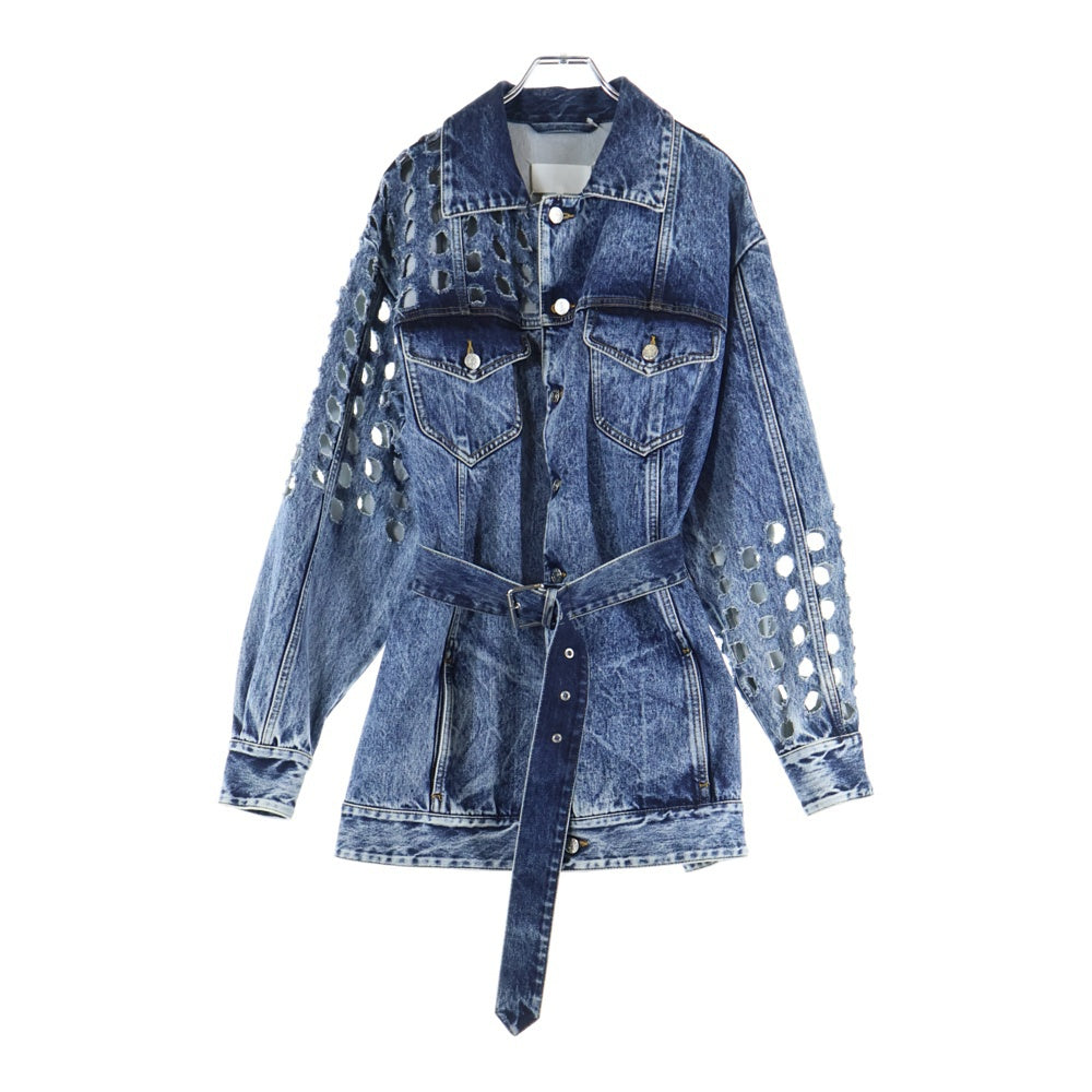 MM6 Maison Margiela(エムエムシックスメゾンマルジェラ) 20SS カットアウト加工 ベルテッドデニムジャケット インディゴ S29AM0339