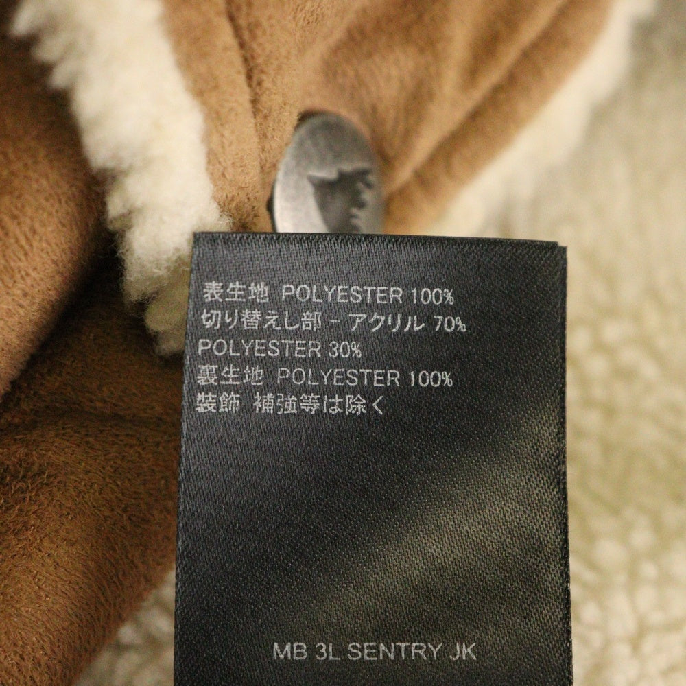 BURTON(バートン) 裏地ボア ジップアップ フェイクレザー フーデッドムートンジャケット ブラウン