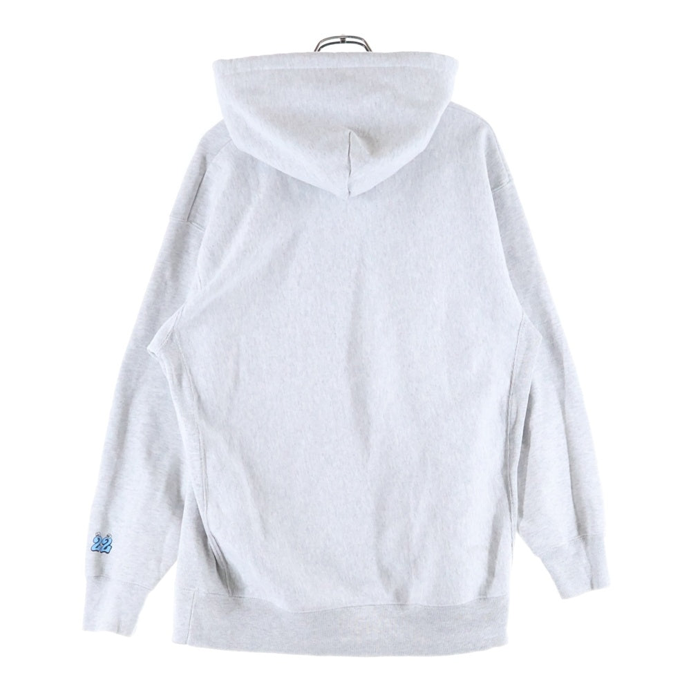 VERDY(ベルディ) ×YUKI TSUNODA HOODIE フロントキャラクタープリント スウェット プルオーバーパーカー グレー