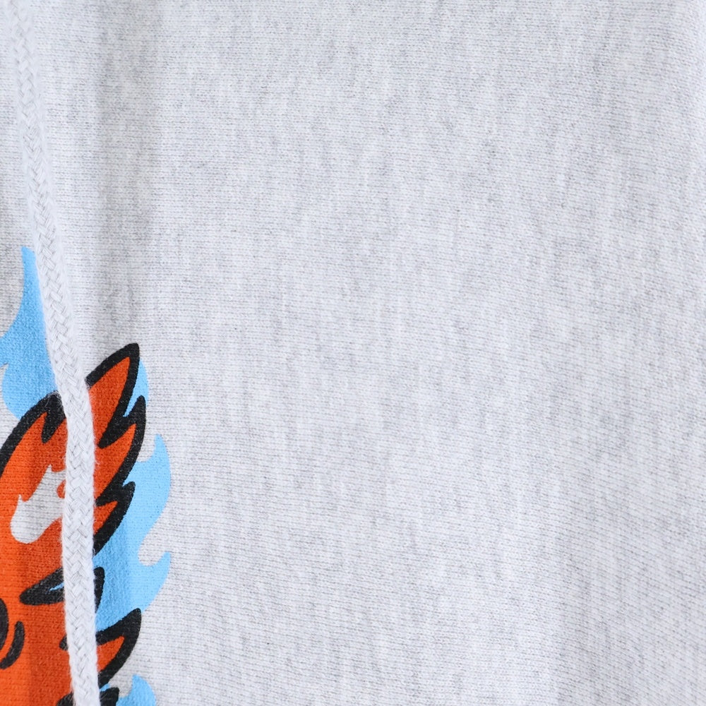 VERDY(ベルディ) ×YUKI TSUNODA HOODIE フロントキャラクタープリント スウェット プルオーバーパーカー グレー