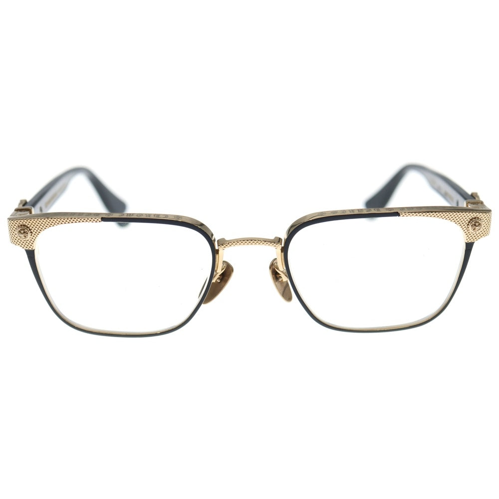 CHROME HEARTS(クロムハーツ) NASTYFREEZE MATTE BLACK GOLD PLATED ナスティフリーズ マット ウエリントン ダガークロステンプル プレーテッド サングラス メガネ ブラック/ゴールド