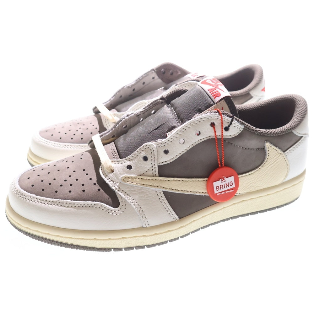 NIKE(ナイキ) ×TRAVIS SCOTT AIR JORDAN 1 LOW REVERSE MOCHA トラヴィススコット エアジョーダン 1 ローカットスニーカー ブラウン/ホワイト US8/26cm DM7866-162