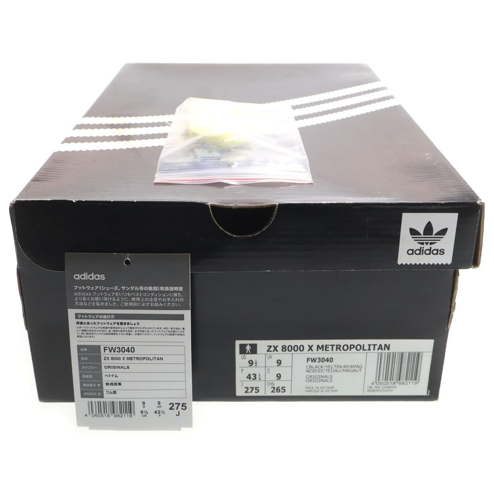 adidas(アディダス) ×METROPOLITAN ZX 8000 メトロポリタン ZX 8000 ローカットスニーカー ブラック US9.5/27.5cm FW3040