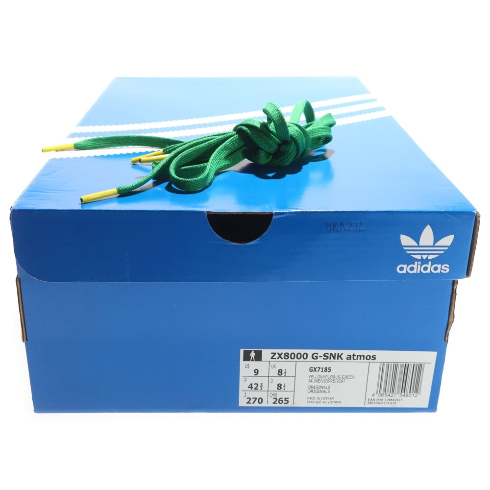 adidas(アディダス) ×atmos ZX 8000 G-SNK BRAZIL アトモス ZX 8000 G-SNK ブラジル ローカットスニーカー イエロー/パープル/グリーン US9/27cm GX7185