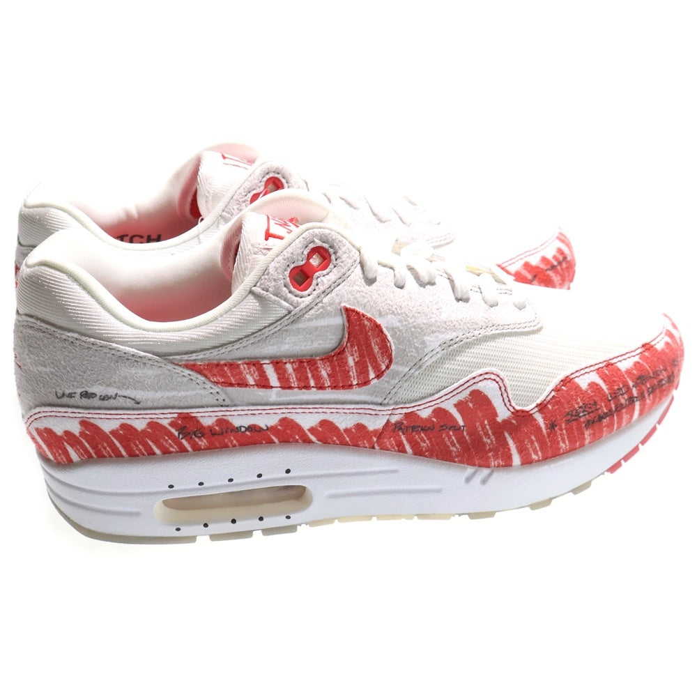 NIKE エアマックス1 スケッチ　レッド　ホワイト　27cm NIKE(ナイキ) AIR MAX 1 SKETCH TO SHELF エアマックス 1 スケッチ