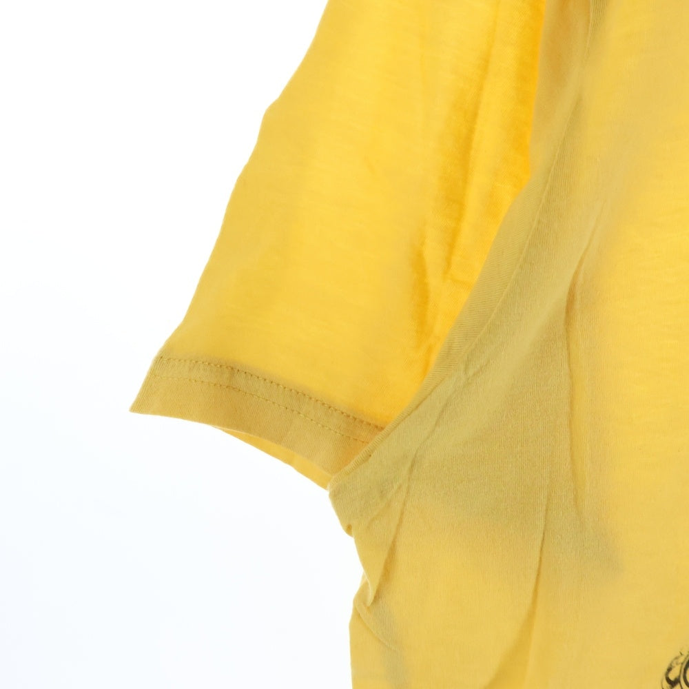 HYSTERIC GLAMOUR(ヒステリックグラマー) LOUE BUZZ MEET THE CREEPER ルー バズ ミート ザ クリーパー フロントロゴデザイン クルーネック カットソー 半袖Tシャツ イエロー 4CT-4832