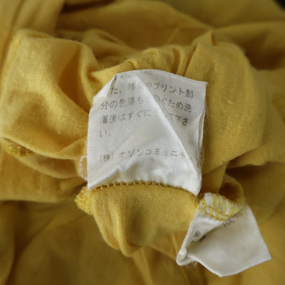 HYSTERIC GLAMOUR(ヒステリックグラマー) LOUE BUZZ MEET THE CREEPER ルー バズ ミート ザ クリーパー フロントロゴデザイン クルーネック カットソー 半袖Tシャツ イエロー 4CT-4832