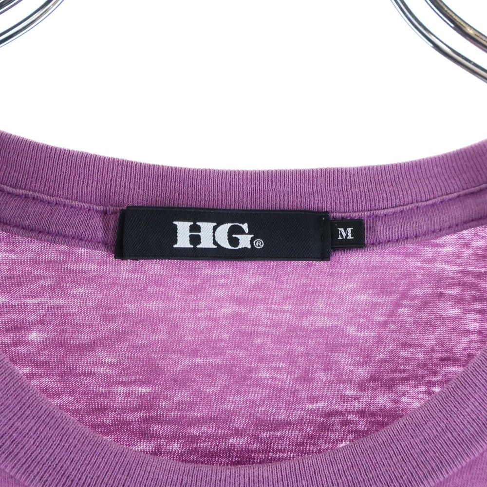HYSTERIC GLAMOUR(ヒステリックグラマー) フロントロゴデザイン クルーネック カットソー 半袖Tシャツ パープル 4CT-4882