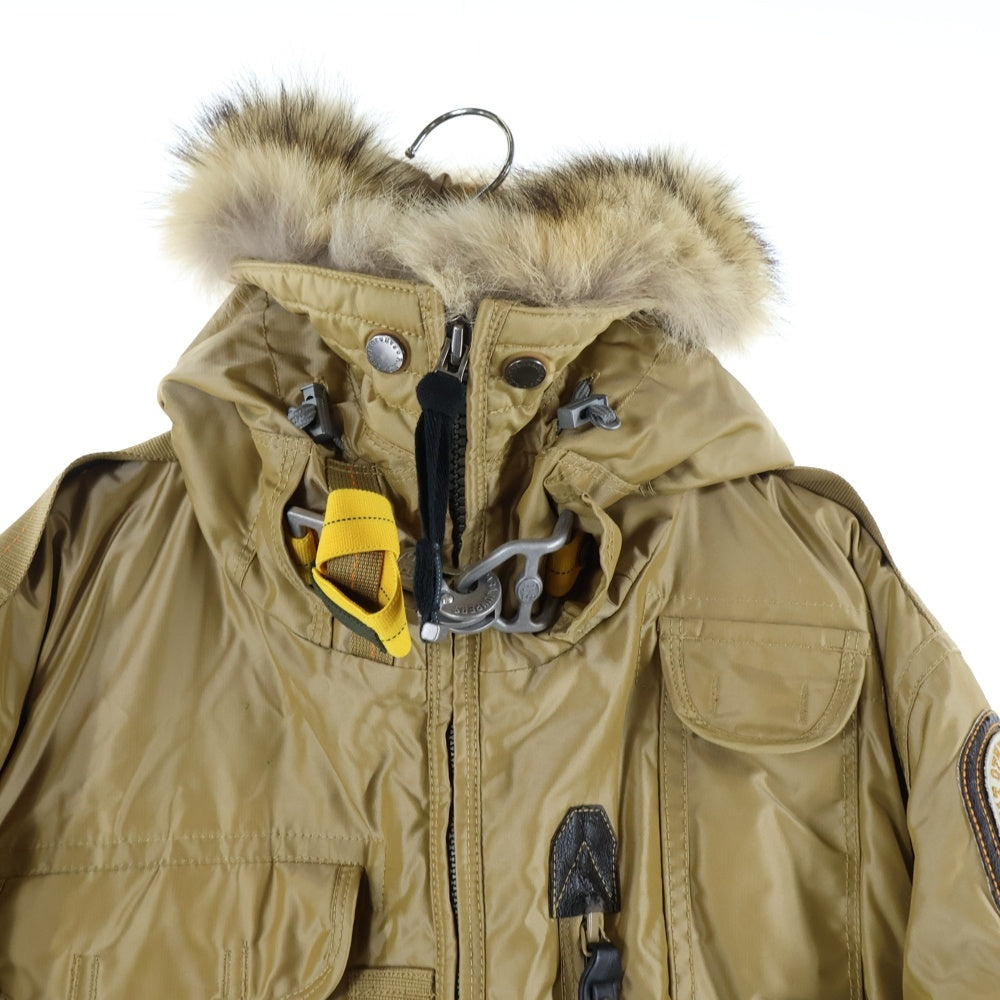 PARAJUMPERS(パラジャンパーズ) DOWN LINER FLIGHT JACKET ダウンライナー マルチポケット ロゴデザイン金具 ファー付き フーデッド フライトジャケット P14FMJCKMA03