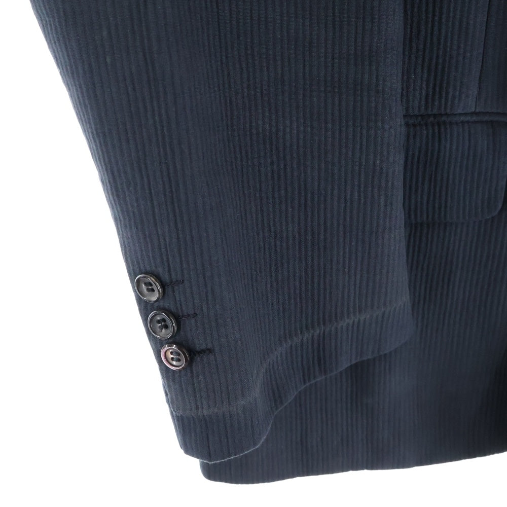 COMME des GARCONS HOMME(コムデギャルソンオム) 80S ストライプ ノーベントデザイン ダブルテーラードジャケット ネイビー HJ-011001M