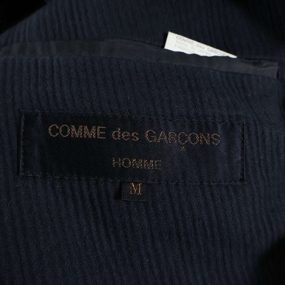 COMME des GARCONS HOMME(コムデギャルソンオム) 80S ストライプ ノーベントデザイン ダブルテーラードジャケット ネイビー HJ-011001M