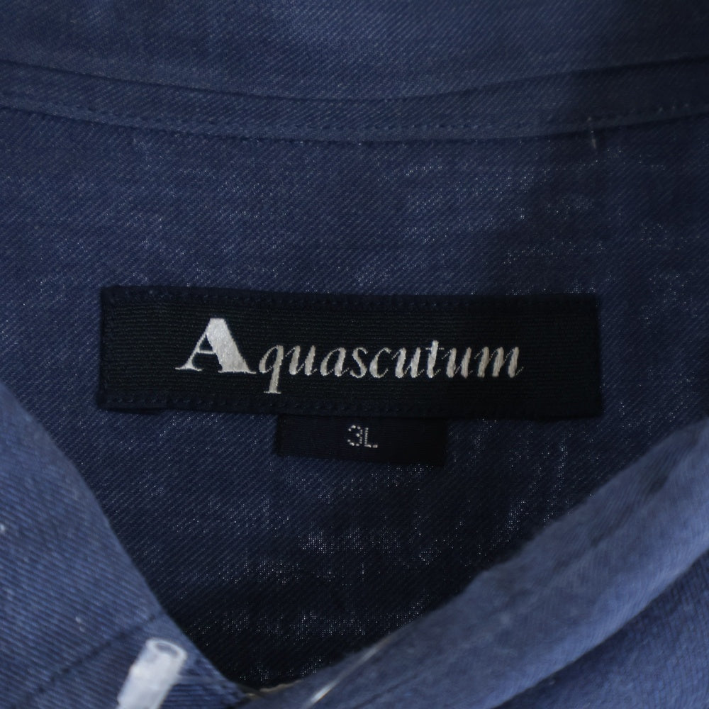 Aquascutum(アクアスキュータム) 長袖ボタンダウンシャツ ブルー A5562001-39