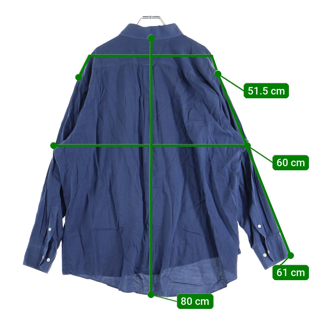 Aquascutum(アクアスキュータム) 長袖ボタンダウンシャツ ブルー A5562001-39