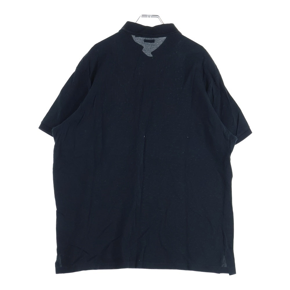 POLO RALPH LAUREN(ポロラルフローレン) CUSTOM SLIM FIT 胸ロゴ刺繍 半袖コットンポロシャツ ブラック