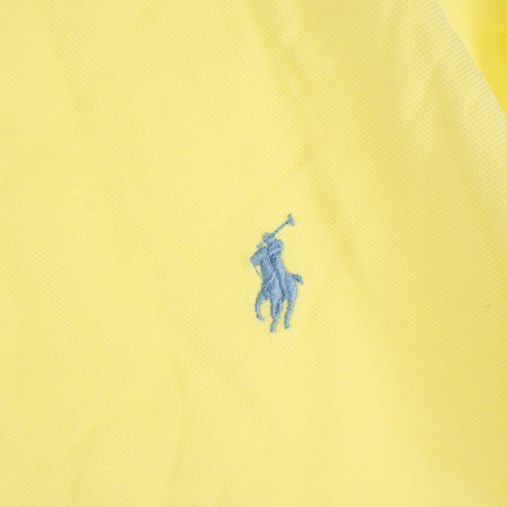 POLO RALPH LAUREN(ポロラルフローレン) CUSTOM SLIM FIT 胸ロゴ刺繍 半袖コットンポロシャツ イエロー