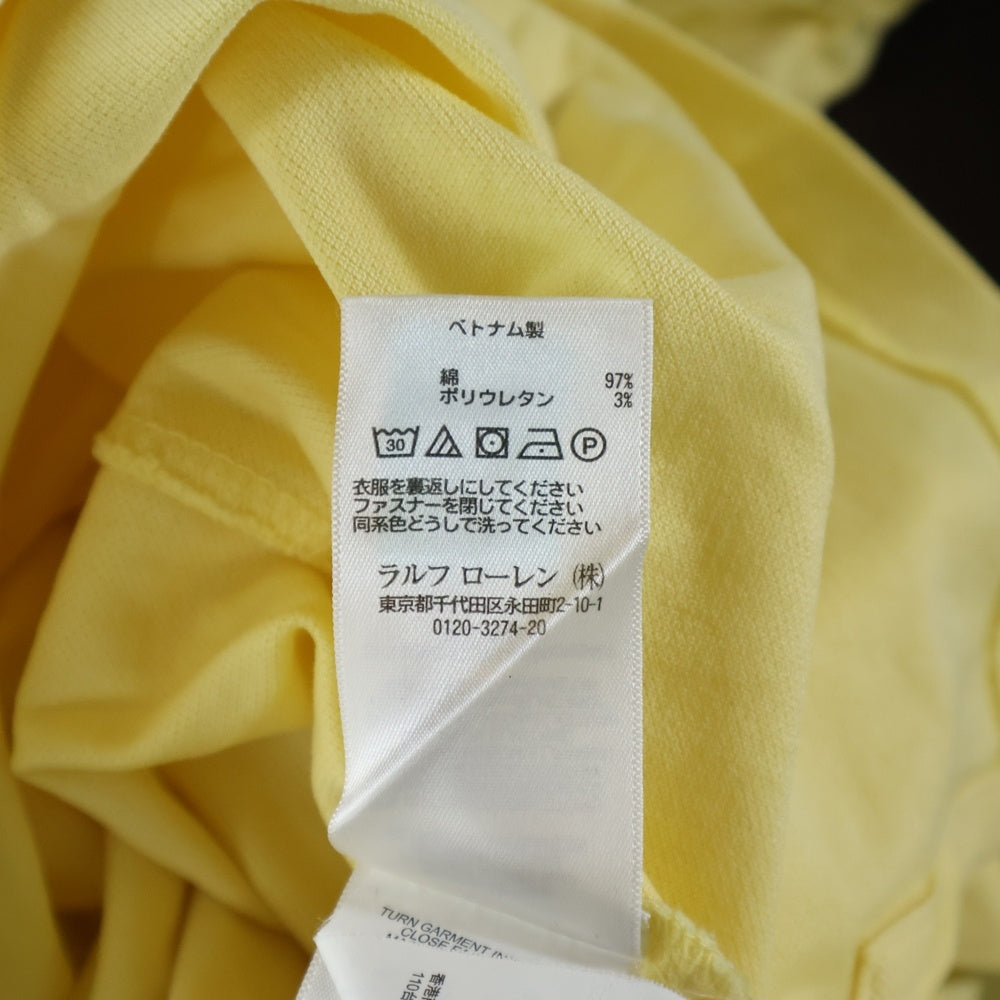 POLO RALPH LAUREN(ポロラルフローレン) CUSTOM SLIM FIT 胸ロゴ刺繍 半袖コットンポロシャツ イエロー