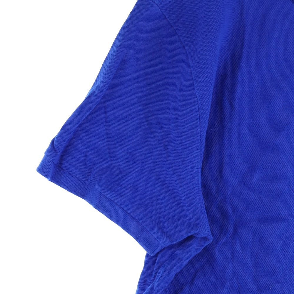 POLO RALPH LAUREN(ポロラルフローレン) CUSTOM SLIM FIT 胸ロゴ刺繍 半袖コットンポロシャツ ブルー