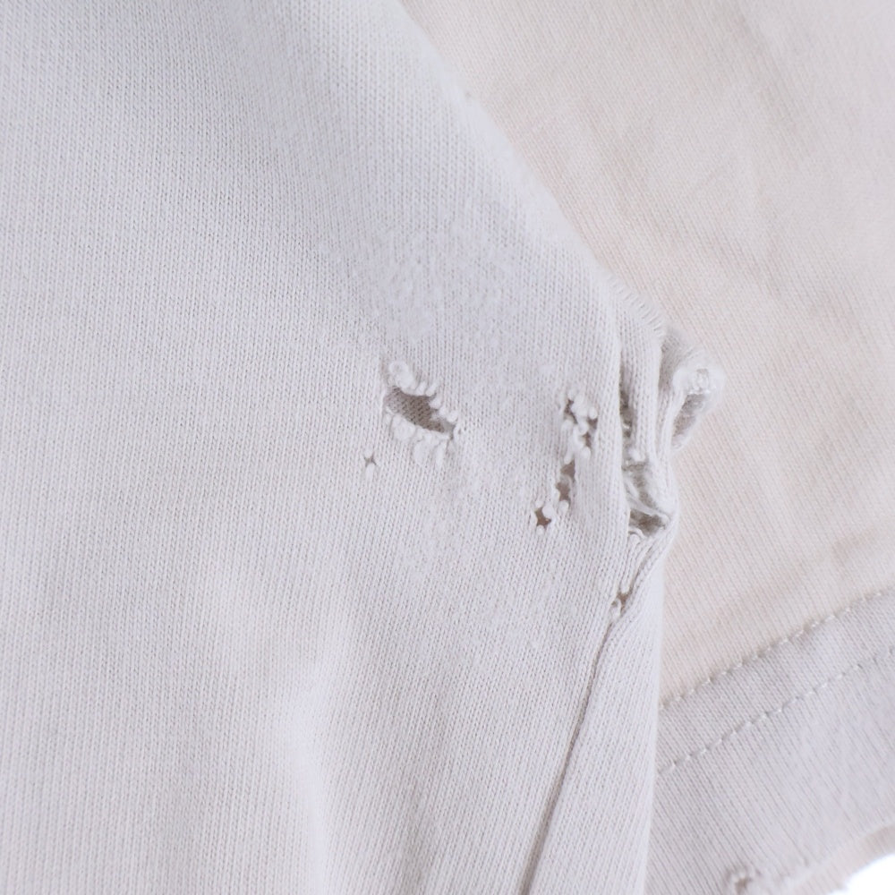 BALENCIAGA(バレンシアガ) 24SS PARIS LIBERTY パリリバティー ダメージ加工 クルーネック半袖Tシャツ カットソー ホワイト 764235 TQVR9