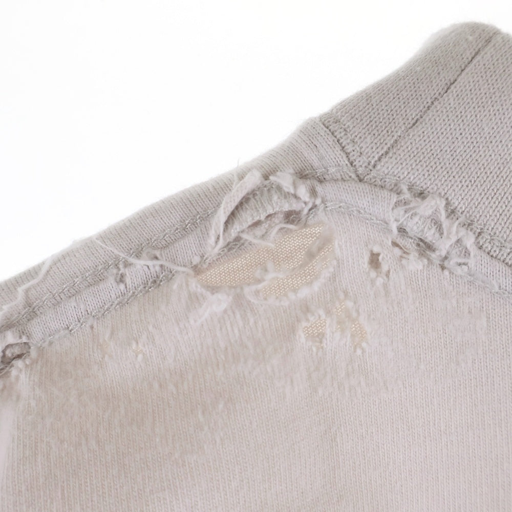 BALENCIAGA(バレンシアガ) 24SS PARIS LIBERTY パリリバティー ダメージ加工 クルーネック半袖Tシャツ カットソー ホワイト 764235 TQVR9