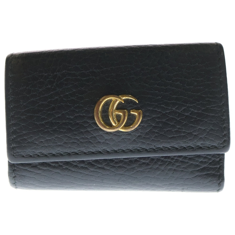 GUCCI(グッチ) GGマーモント レザー コンパクト 6連キーケース ブラック 466118 レディース