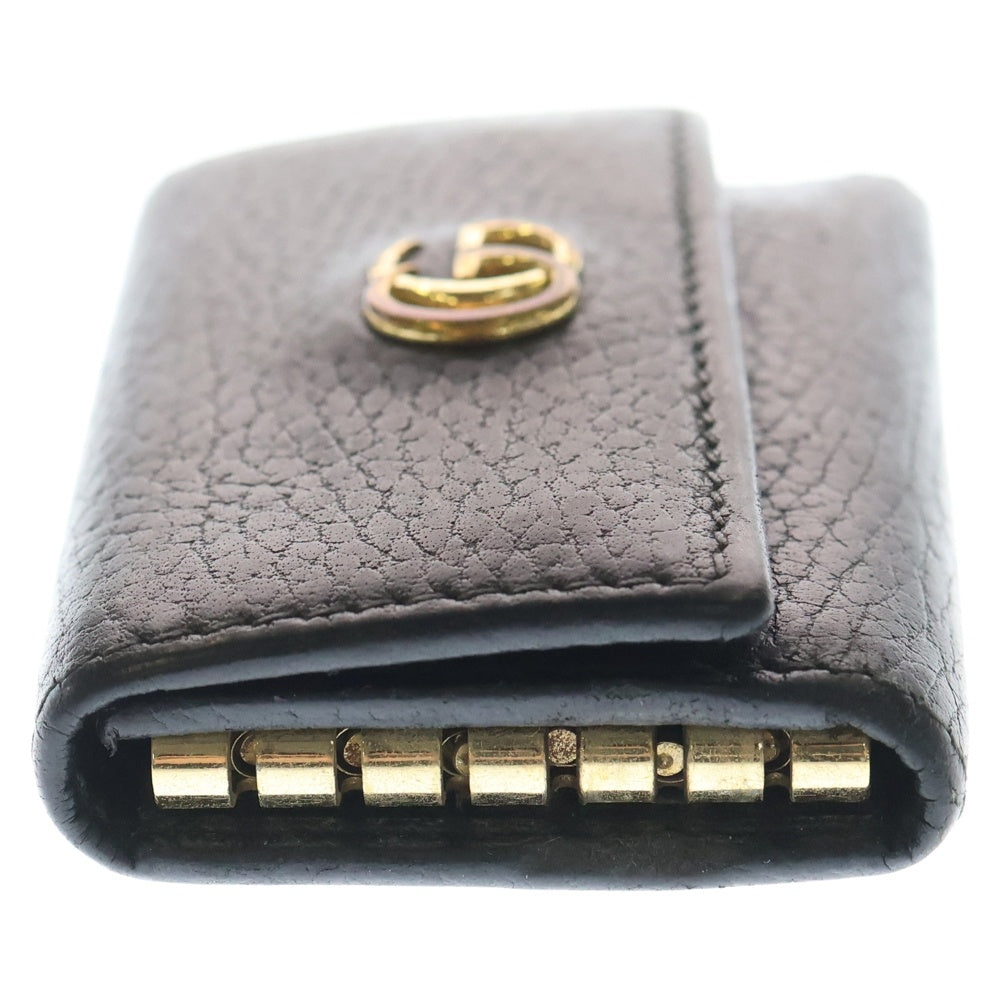 GUCCI(グッチ) GGマーモント レザー コンパクト 6連キーケース ブラック 466118 レディース