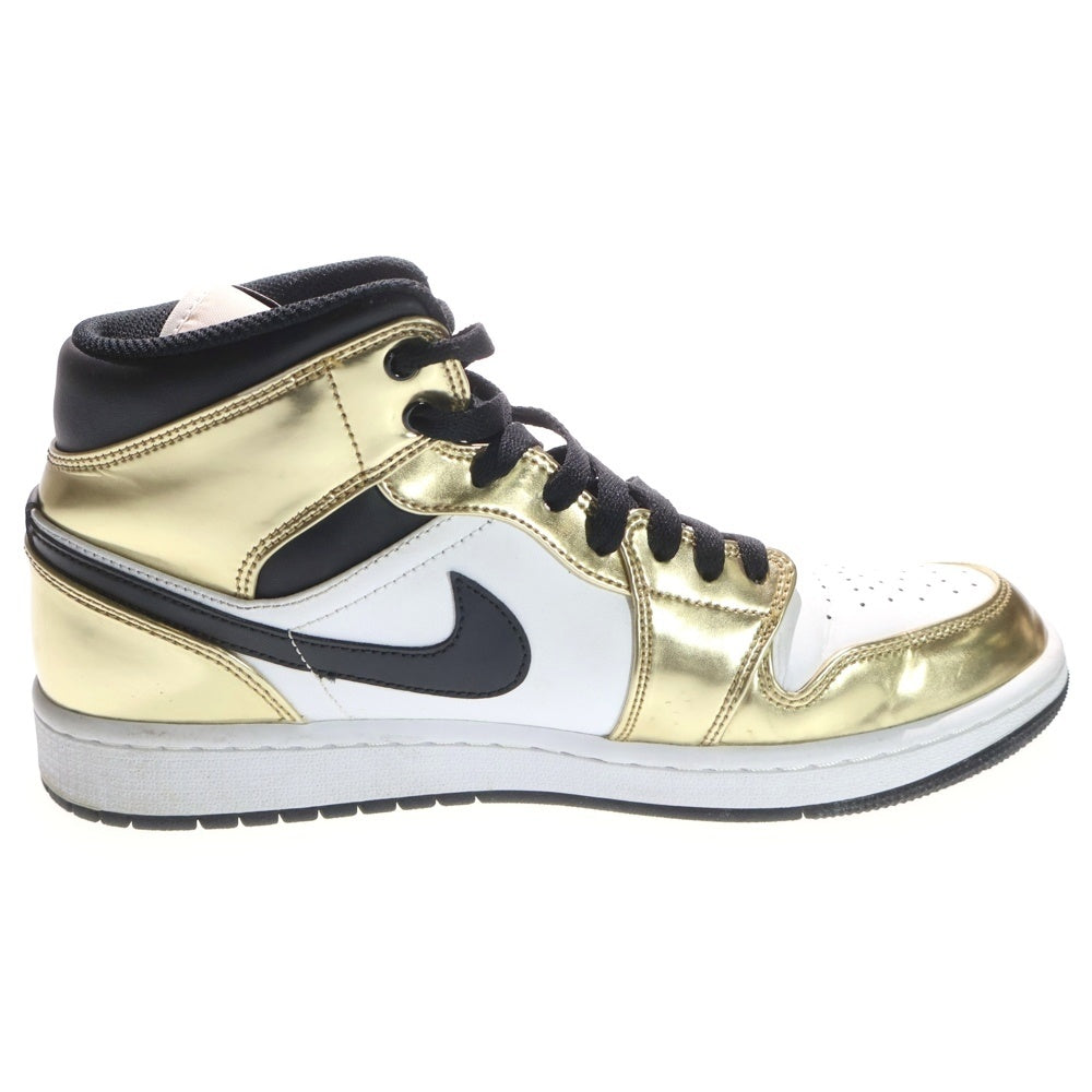 NIKE(ナイキ) AIR JORDAN 1 MID SE METALLIC GOLD エアジョーダン メタリックゴールド ミッドカットスニーカー ゴールド/ホワイト US9.5/27.5cm DC1419-700