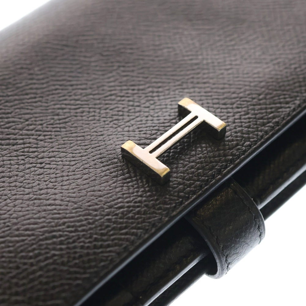 HERMES(エルメス) ベアンスフレ ロングウォレット 長財布 カードケース ブラック シルバー金具 □P刻印 レディース
