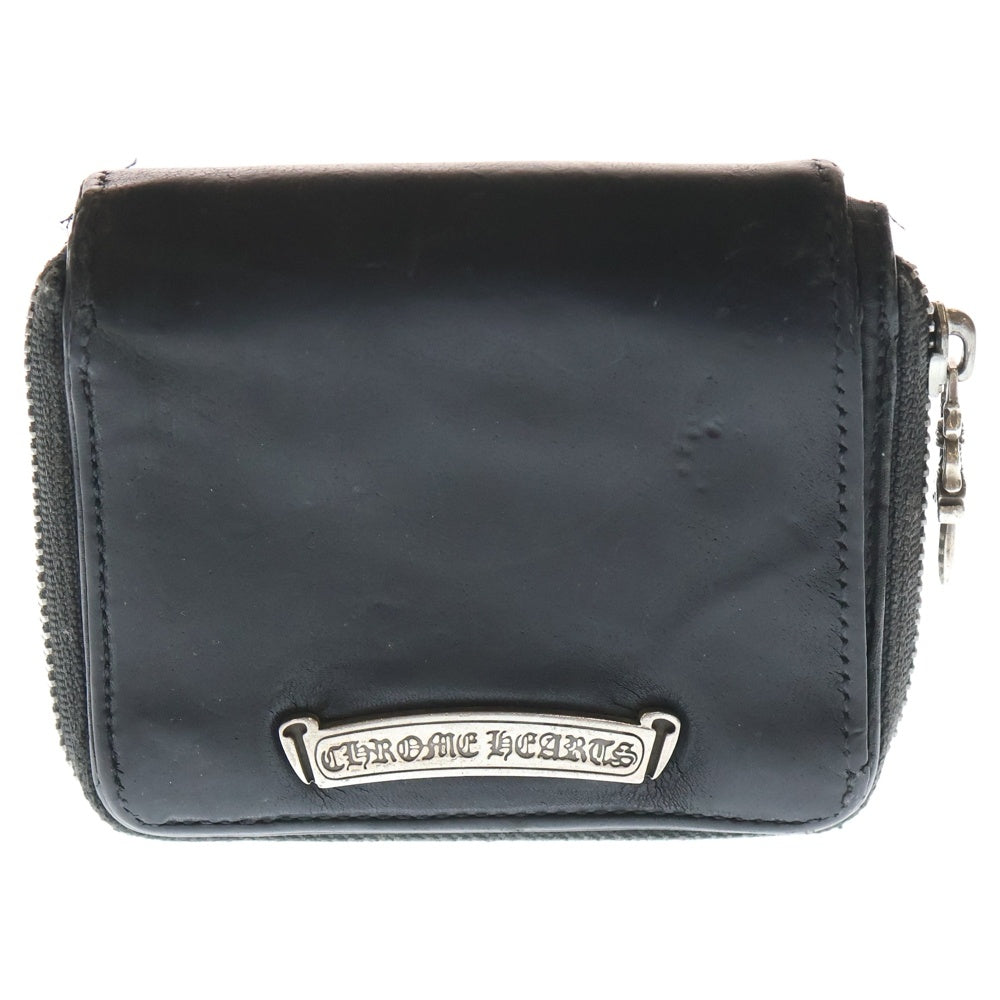 CHROME HEARTS(クロムハーツ) SQ ZIP BILL スクエアジップビル レザーウォレット 財布 ブラック BCA376