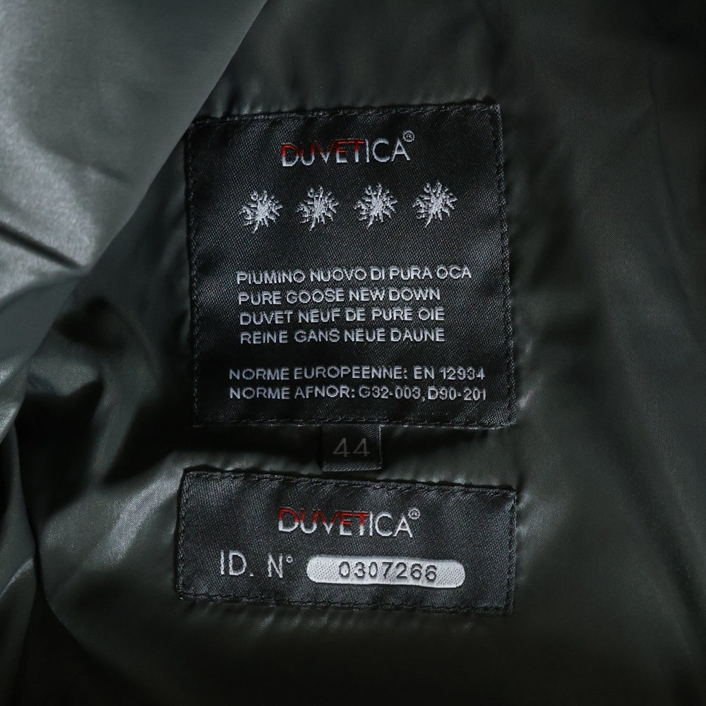 DUVETICA(デュベティカ) 袖リブニット切り替え ファーフーデッド ダウンジャケット ブラック 1125-499-0111