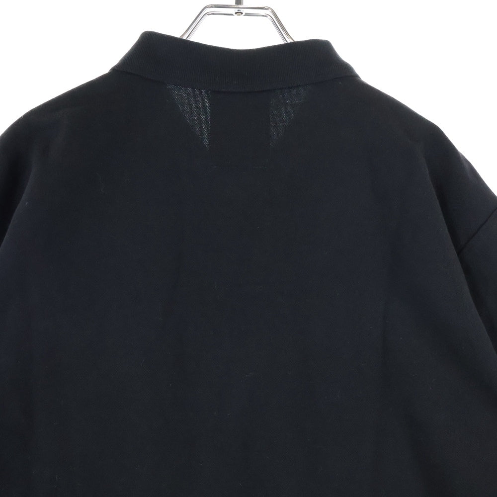 BLACK Scandal Yohji Yamamoto(ブラックスキャンダルヨウジヤマモト) 23AW 袖ロゴ刺繍 胸ポケット付 半袖ポロシャツ ブラック HJ-T30-989