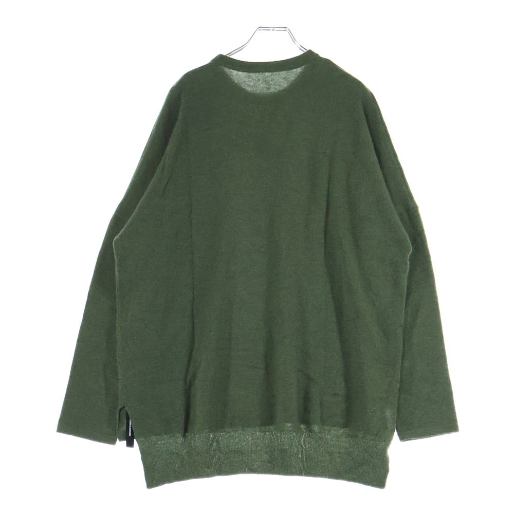 ISAMU KATAYAMA BACKLASH(イサムカタヤマバックラッシュ) 21AW カシミヤ混 クルーネック ウールニットセーター カーキ KN-769-01