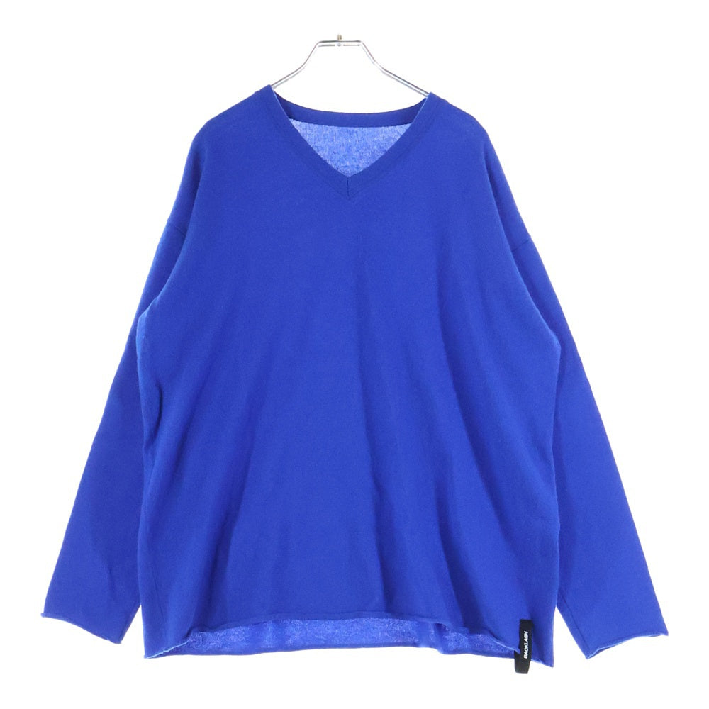 ISAMU KATAYAMA BACKLASH(イサムカタヤマバックラッシュ) 21AW カシミヤ混 Vネック ウールニットセーター ブルー KN-769-04